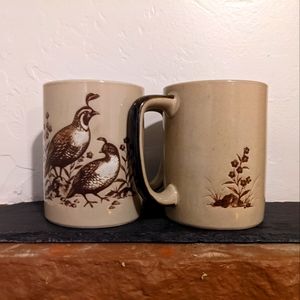 Vintage Otagiri Partridge Mugs - Set of 2